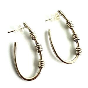 Vintage Sterling Silver 925 Love Knot Open Back Classic Timeless Earrings